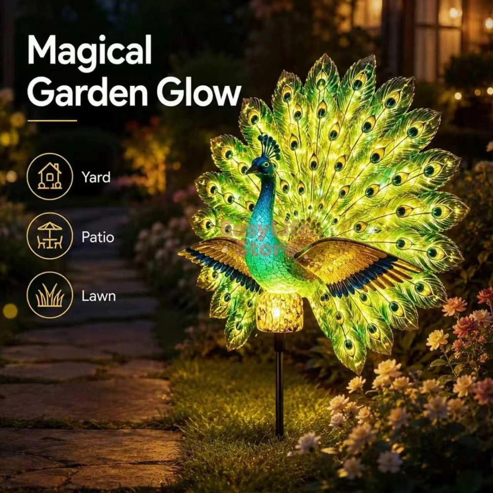 Outdoor Lighting Patio - Patung Taman Merak Tenaga Surya, Lampu