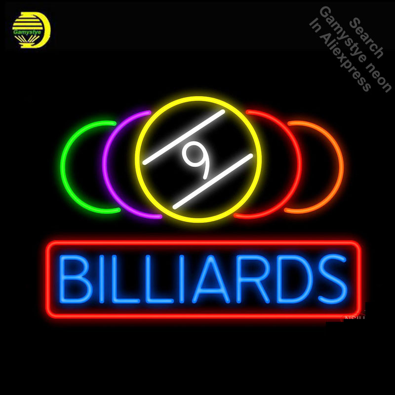 Outdoor Lighting For Store - 9 bola biliar nyata kaca Neon