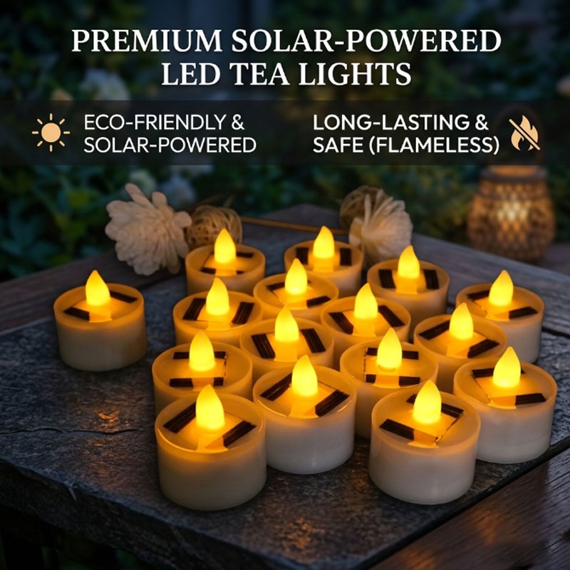 Outdoor Lighting Dusk To Dawn - Lilin LED Tanpa Api Bertenaga Surya,